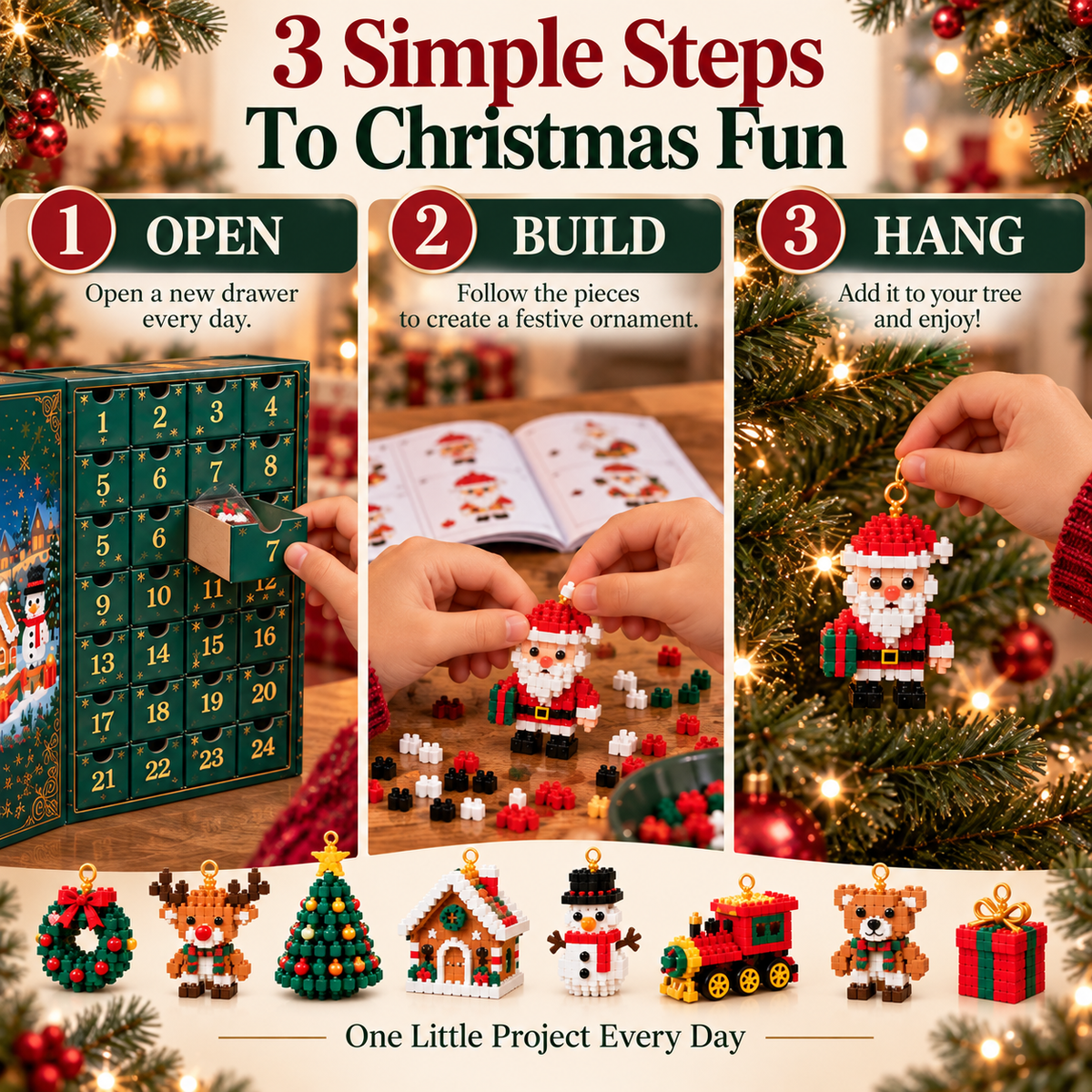 🎅🔥LAST DAY 50% OFF ✨ Christmas Countdown Brick Building Advent Calendar For Families