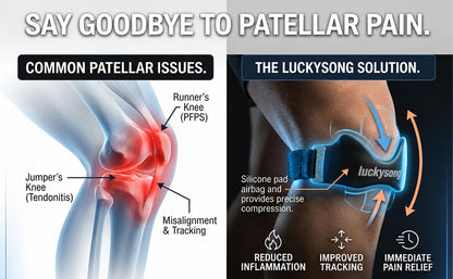 luckysong Precision Knee Strap, 2026 Upgraded Patellar Tendon Support with Silicone Lock-Point Pad, Adjustable Non-Slip Breathable Knee Brace for Running, Cycling & Fitness, One Size (1pcs)