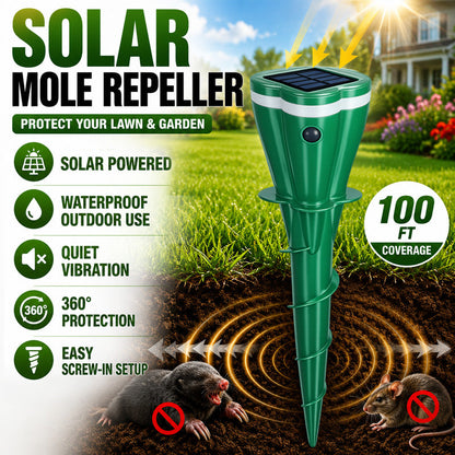 🔥Hot Sale 75% OFF - Solar Powered Waterproof Screw Mole Repellent