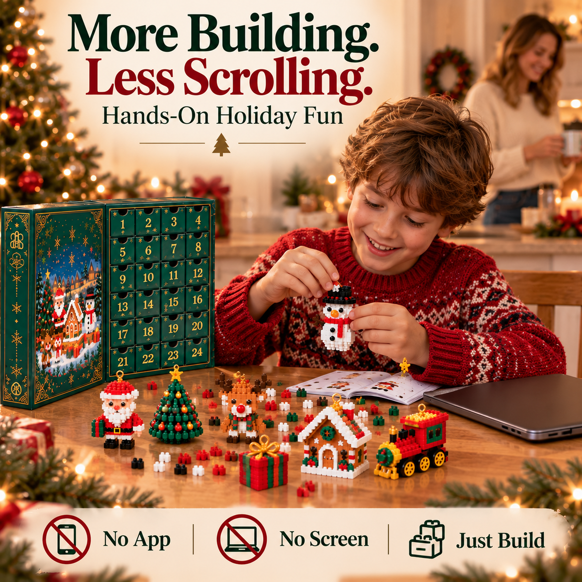 🎅🔥LAST DAY 50% OFF ✨ Christmas Countdown Brick Building Advent Calendar For Families