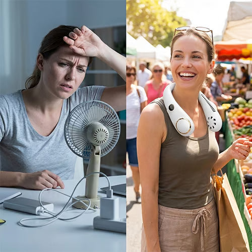 🔥HOT SALE 49% OFF🌬️❄️360° Portable Bladeless Neck Fan🍃✨