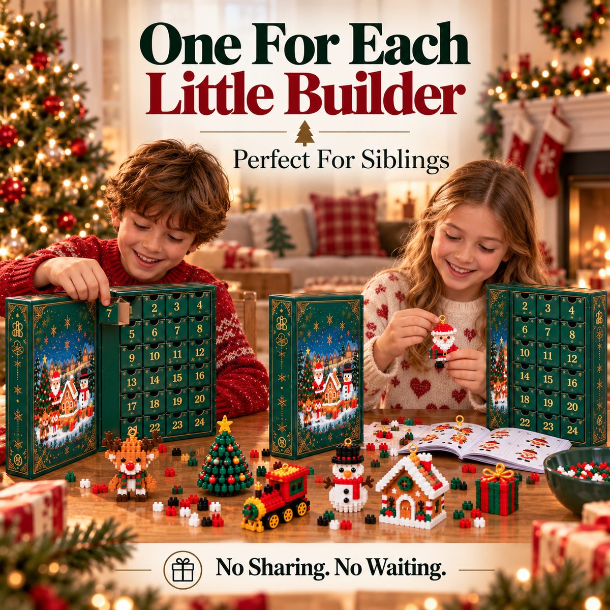 🎅🔥LAST DAY 50% OFF ✨ Christmas Countdown Brick Building Advent Calendar For Families