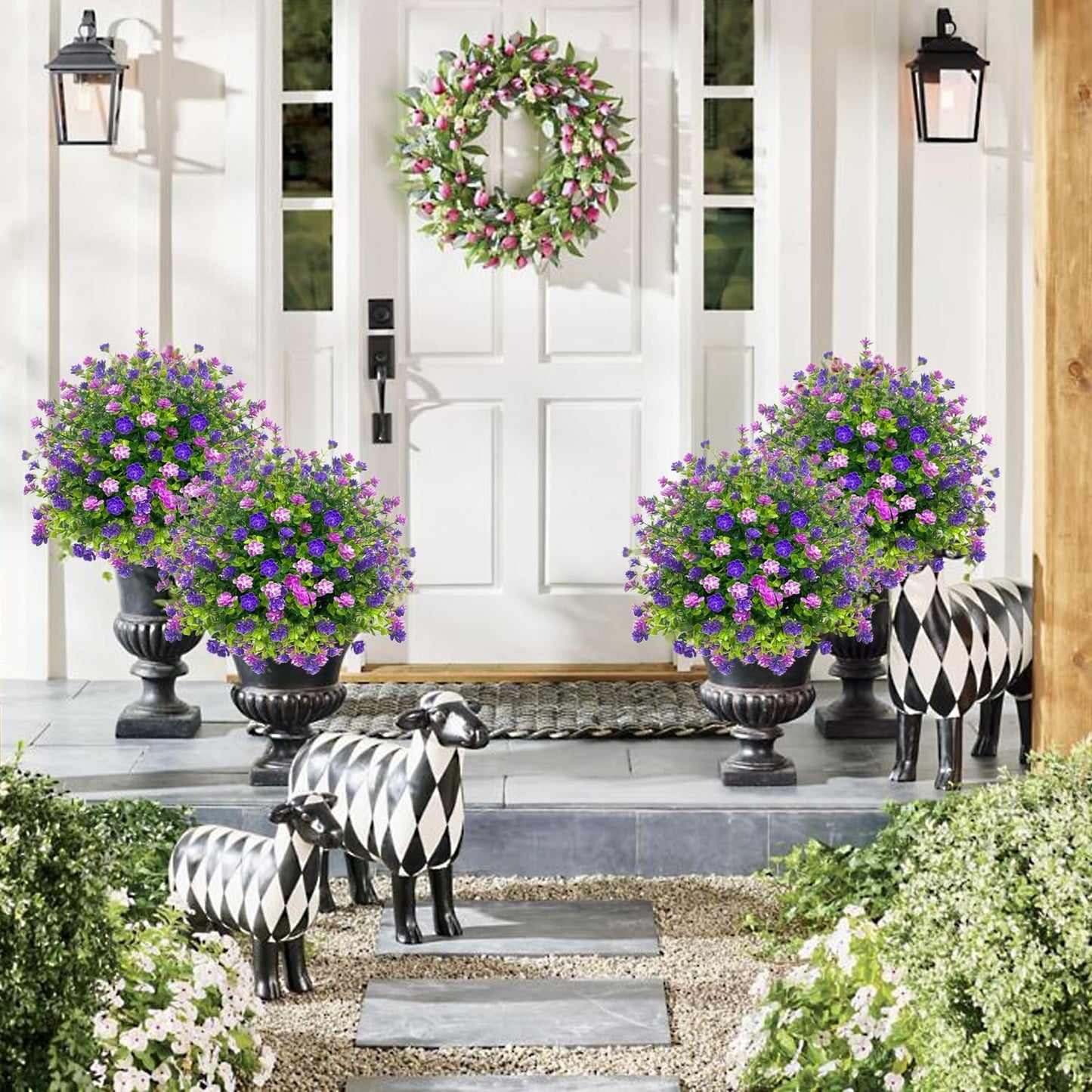 🔥Artificial potted trees with ground stake👍